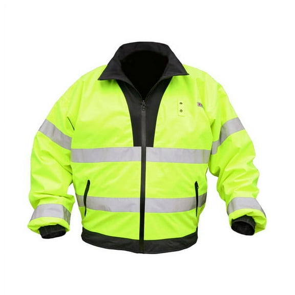 MCR Safety Luminator Reversible Class 3 Bomber Jacket, 2X-Large, Lime/Black (1 Unit)