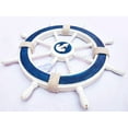 thumbnail image 5 of Nagina International 24" Nautical Decorative White Blue Premium Ship Wheel With Accentuated Anchor And Rope | Pirate's Wall Decor | Sea Gift, 5 of 6