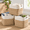 Brown-3Pack-11 X 10.5 X 10.5, variant on Black 4Pack-13 X 13 X 13 Water Hyacinth Cotton Rope Woven Storage Baskets