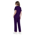 thumbnail image 4 of bbyeadc Purple Scrubs for Women Plus Size Nurse Uniforms Stretchy V Neck Criss Cross Scrub Pants and Tops Medical Scrub Sets Scrubs Uniformes De Enfermeras De Mujer, Purple S, 4 of 6
