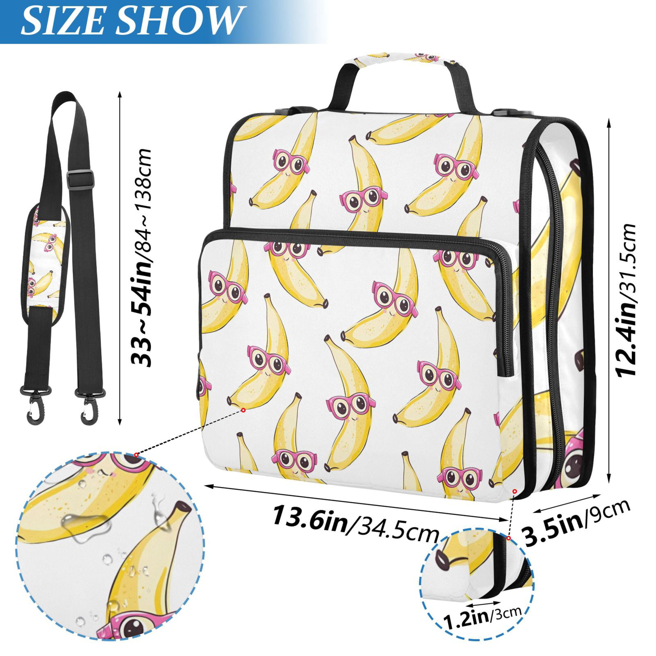 ALAZA Zipper Binder Bananas with Glasses 3 Ring Trapper Keeper File Folder Organizer Bag