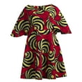 thumbnail image 3 of Bintarealwax African Women's Knee Length Dress Shawl Collar Dress African Print Dress Women's Clothing WY10400, 3 of 5