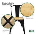 thumbnail image 3 of Silla Tolix KingsHouse Negro Mate con Asiento de Madera 2 Pzs, 3 of 8