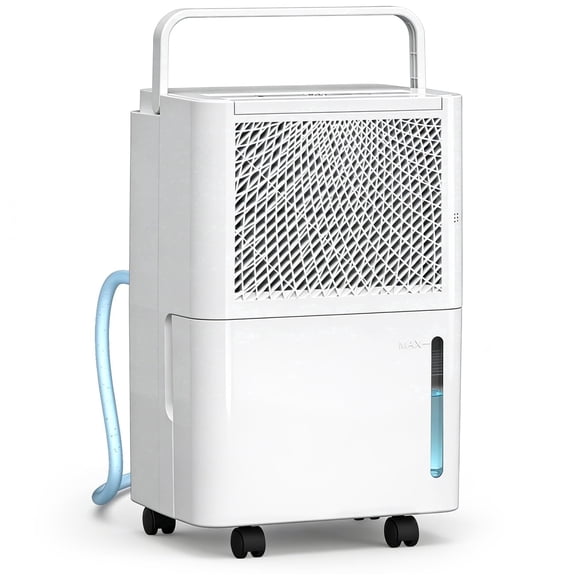 HUMSURE 30 Pints Dehumidifier for Basement with Drain Hose, Covers up to 2500 Sq. ft Dehumidifiers for Home, Auto Defrost, 24-Hour Timer, White