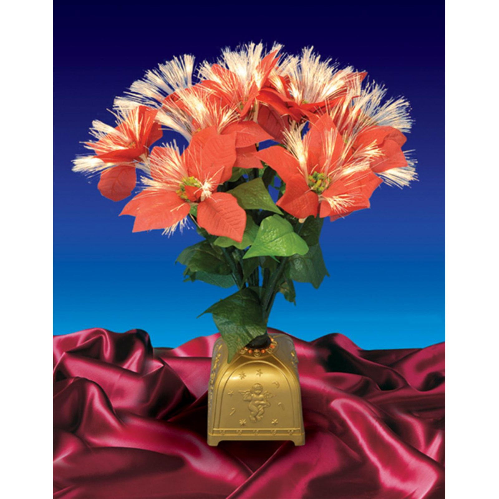 Northlight 20 in. Pre Lit Fiber Optic Poinsettia Christmas Plant