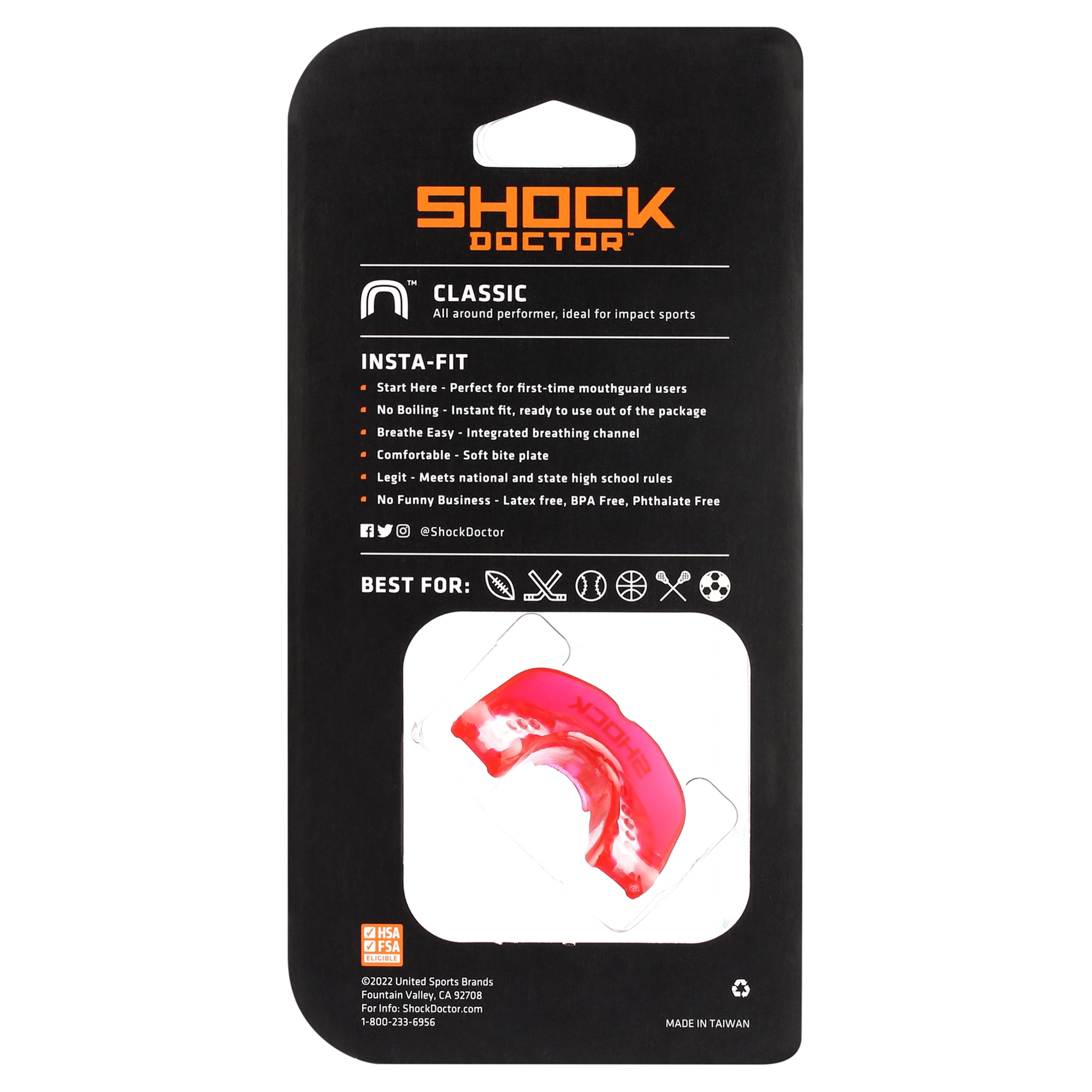 Shock Doctor Youth Insta-Fit Mouthguard with Tether and Airflow Protection  - Walmart.com