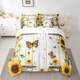 thumbnail image 2 of Castle Fairy Floral Sunflowers Bedding Comforter Set 7-Piece for Boys Girls,Flying Butterflies King Bedding Sets,Old Barn Door Ultra Soft Bed Sheets,Lightweight Room Decor,Reversible, 2 of 8