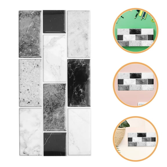 OUNONA 10 Sheet Peel and Stick Tile Backsplash Stick on Backsplash Self Adhesive Tile for Kitchen and Bathroom Decoration