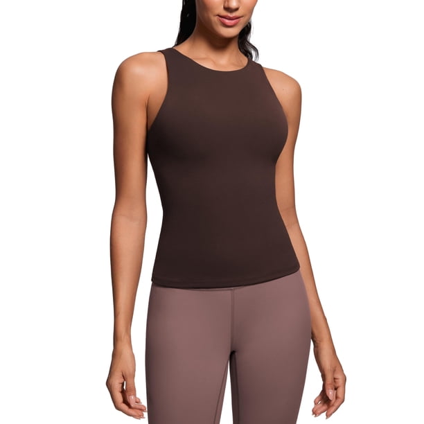 Top CRZ YOGA Butterluxe con Espalda Racer y Sostén Acolchado Marrón XS