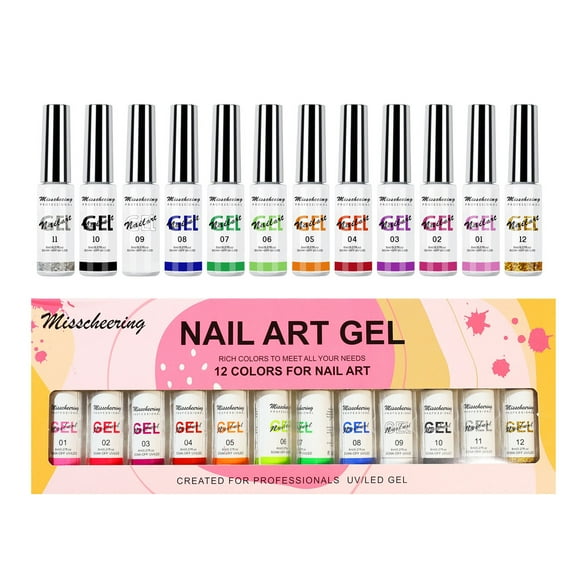 yeacher 12-Color 3D Nail Art Line Gel Set for Creative DIY Designs, Safe & Non-Toxic, 8ml Each, Perfect for Beginners & Professionals