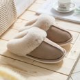thumbnail image 1 of Pantuflas de algodón de felpa para el hogar, otoño e invierno, cálidas, antideslizantes, para mujer, 1 of 6