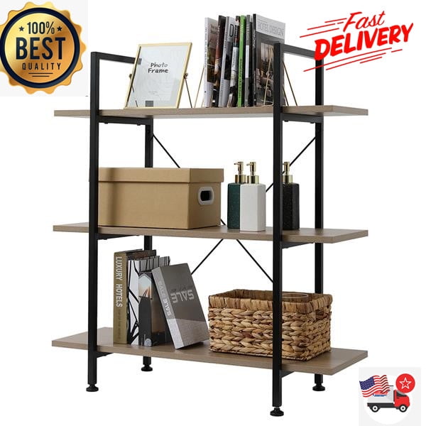 Clearance! 3Tier Bookcase and Bookshelf, Wooden Open Shelf Bookcase, X