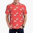 thumbnail image 4 of Xecao Cartoon Rooster for Mens' Casual Short Sleeve Button-Down Polo Shirts for a Classic Golf Look, 4 of 9