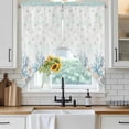thumbnail image 4 of Aqua Coastal Shell Kitchen Window Curtains, Swag Curtains Valance for Bedroom Living Room Bathroom, Nautical Coral Starfish Seahorse Rod Pocket Window Treatment Curtain Block Drapes 2 Panels 36"x36", 4 of 9