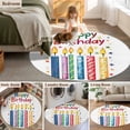 thumbnail image 6 of Happy Birthday Large Area Rugs for Bedroom Living Room, Soft Non Slip Carpet Bedside Rug, Colorful Candle Star Round Floor Cover Kitchen Accent Rug 6' for Dining Room/Office, 6 of 9