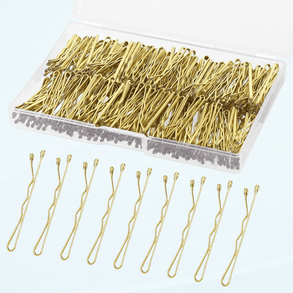 250Pcs Mini Blonde Bobby Pins, 1.38 Inch Hair Pins for Buns with Storage Box