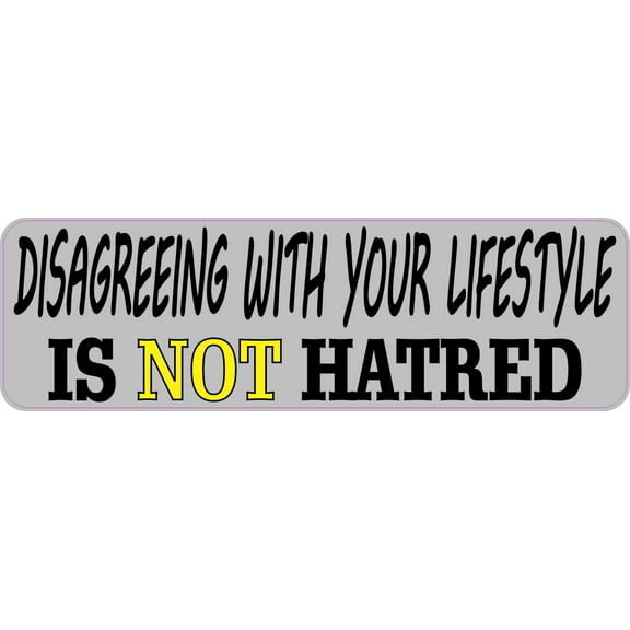 10in x 3in Disagreeing Is Not Hatred Bumper Sticker Vinyl Vehicle Decal