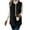 Black, variant on Womens Fuzzy Fleece Vest Sleeveless Crew Neck Jacket Fall Winter Lightweight Open Front Cardigan Coat with Pocket