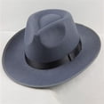 thumbnail image 2 of Fedora Hats for Men Wide Brim Panama Hat with Classic Belt,One Size, 2 of 3