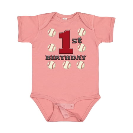 

Inktastic First Birthday Baseball Gift Baby Boy Bodysuit