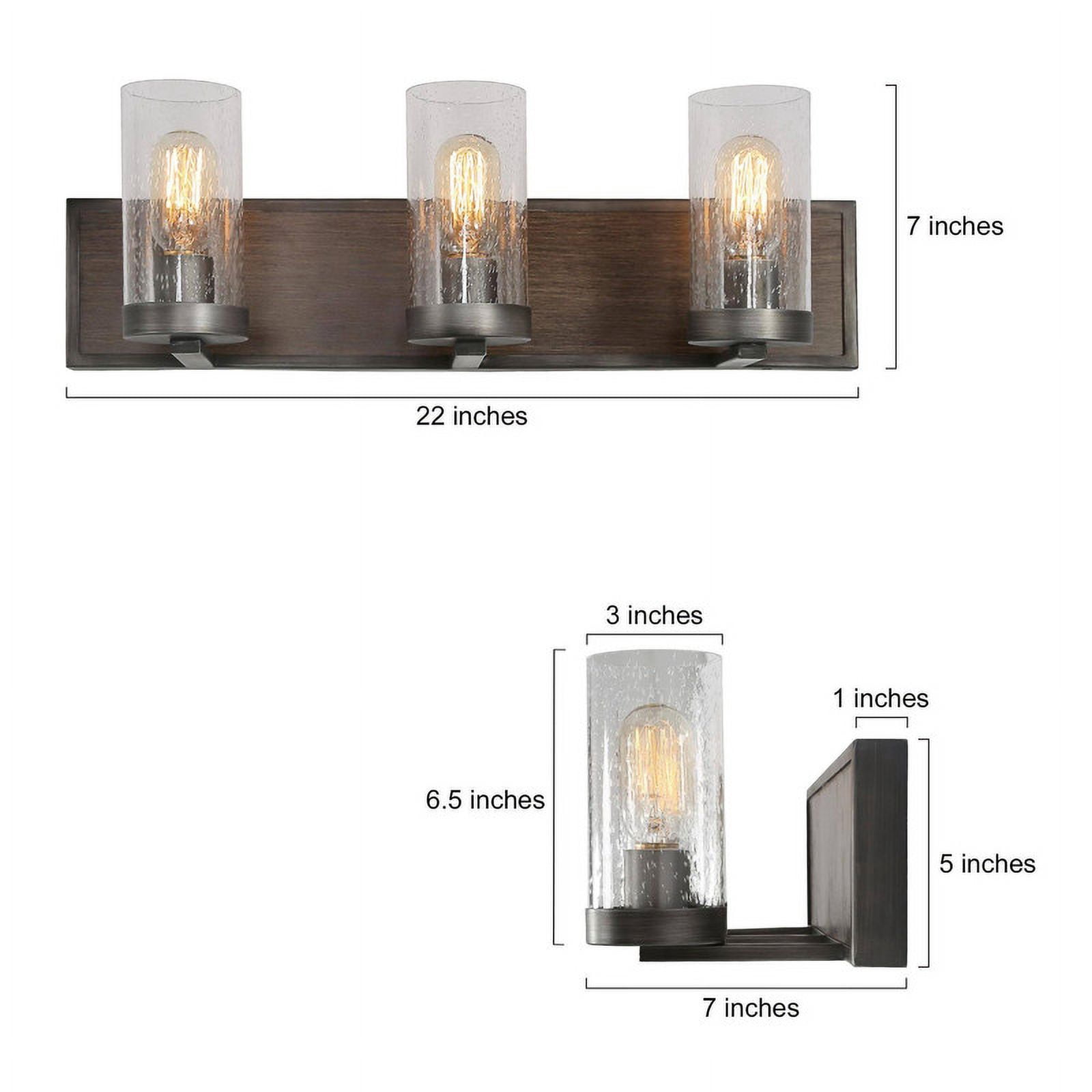 LNC Lapps 22-in 3-Light Antique Bronze LED Rustic Vanity Light Bar