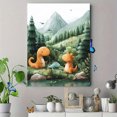 thumbnail image 4 of Qisvanset Framed Canvas Wall Art 12x16 Inch Watercolor Dinosaur Kids Girl Nursery Wall Art Print, 4 of 5