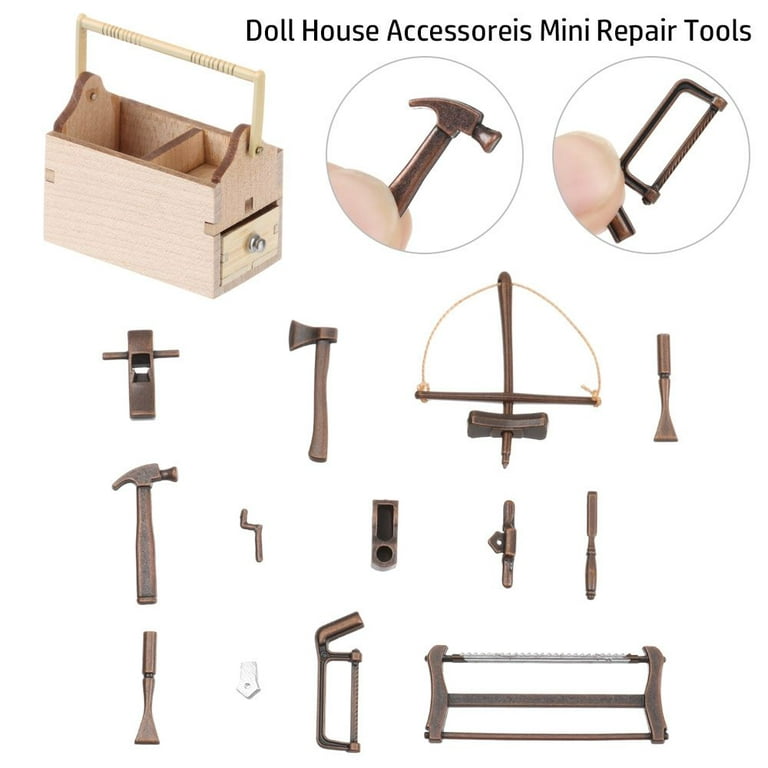 1/12 Mini Repair Tools Hammer Wrench Wooden Toolbox Doll Furniture Model  for Miniature Dollhouse Accessoreis Boy Play Tool Games - Realistic Reborn  Dolls for Sale
