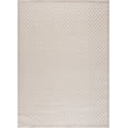 thumbnail image 2 of Hauteloom Gaiwan Living Room, Bedroom Machine Washable Area Rug - Square Piles, Checkered - White, Cream - 6'7" x 9', 2 of 12