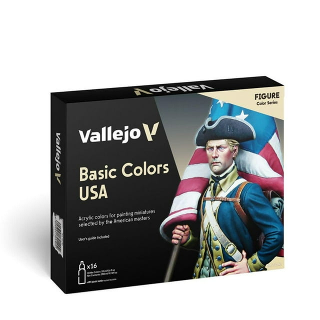 Set de pintura acrílica para modelar Vallejo Model Color Basic USA 18ml