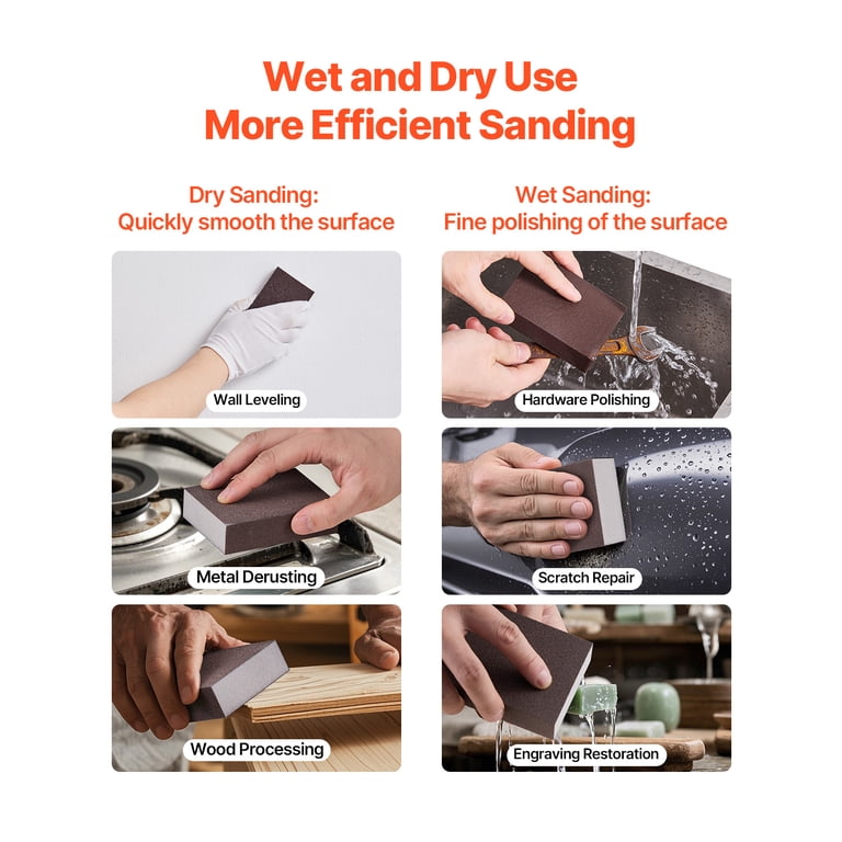 4-Piece Assorted Grit Sanding Sponge Set photo 4