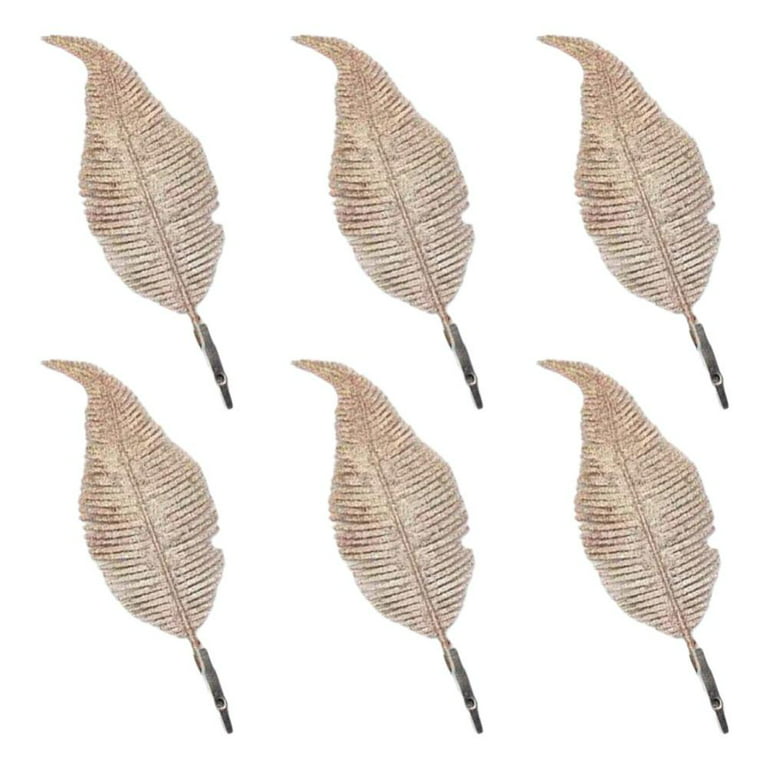 6Pcs 9(22cm) Artificial Feathers for Christmas DIY Home Wedding Party  Office Decoration (Champagne) 