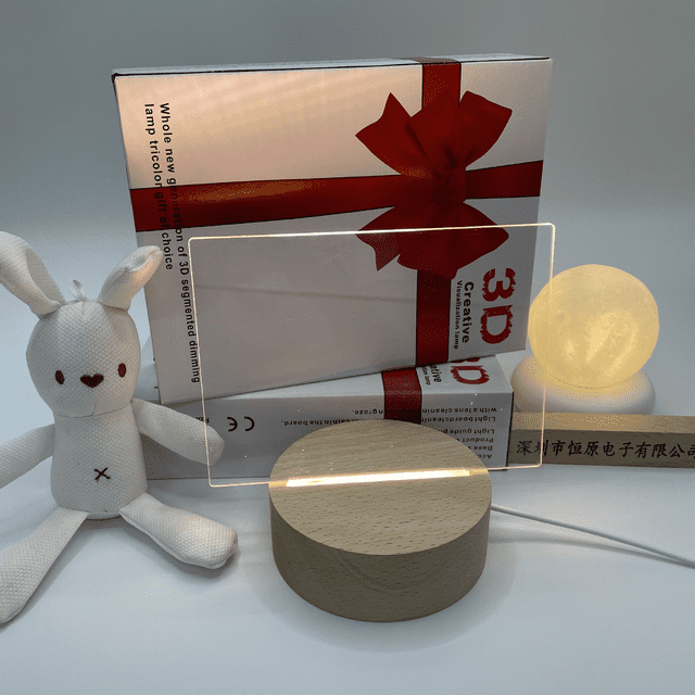 Tablero de mensajes con luz nocturna, cuaderno acrílico borrable, lámpara de escritorio, luz de noche 3D, regalo creativo