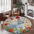 thumbnail image 2 of Round Area Rug, West Highland White Terrier Non-Slip Floor Mat, Soft Washable Carpet for Living Room Bedroom Decor 24 Inch, 2 of 6