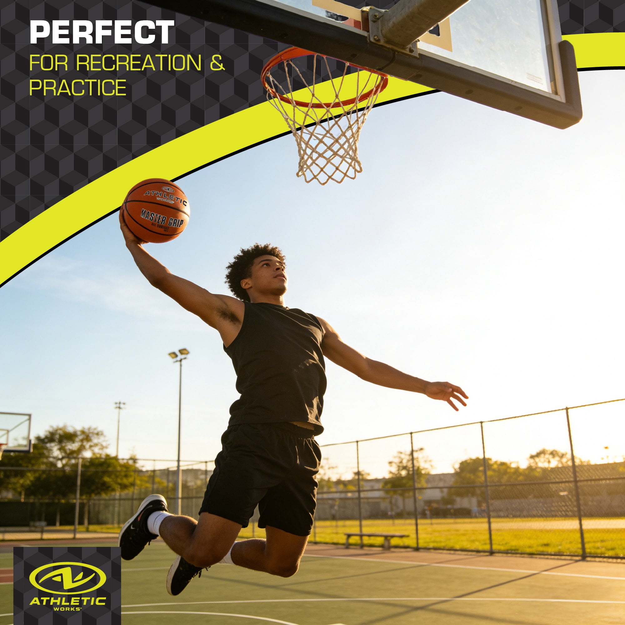 (4 pack) Athletic Works Size 7 Master Grip Basketball for Players 12 Years and Up