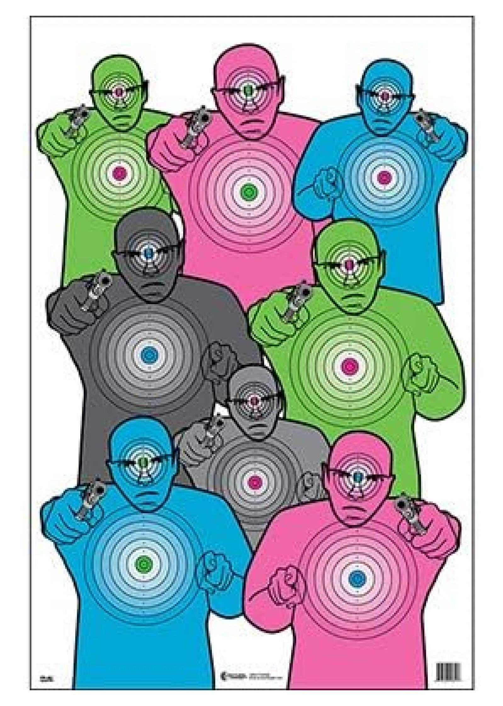 High Visibility Fluorescent in A Crowd Target, 100 Pack, Paper Targets, Shooting Targets, High Visibility Flouresecent