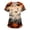 A004- Multicolor, variant on Scrub Top Women Halloween Print V Neck Short Sleeve Work Top for Casual Everyday Wear