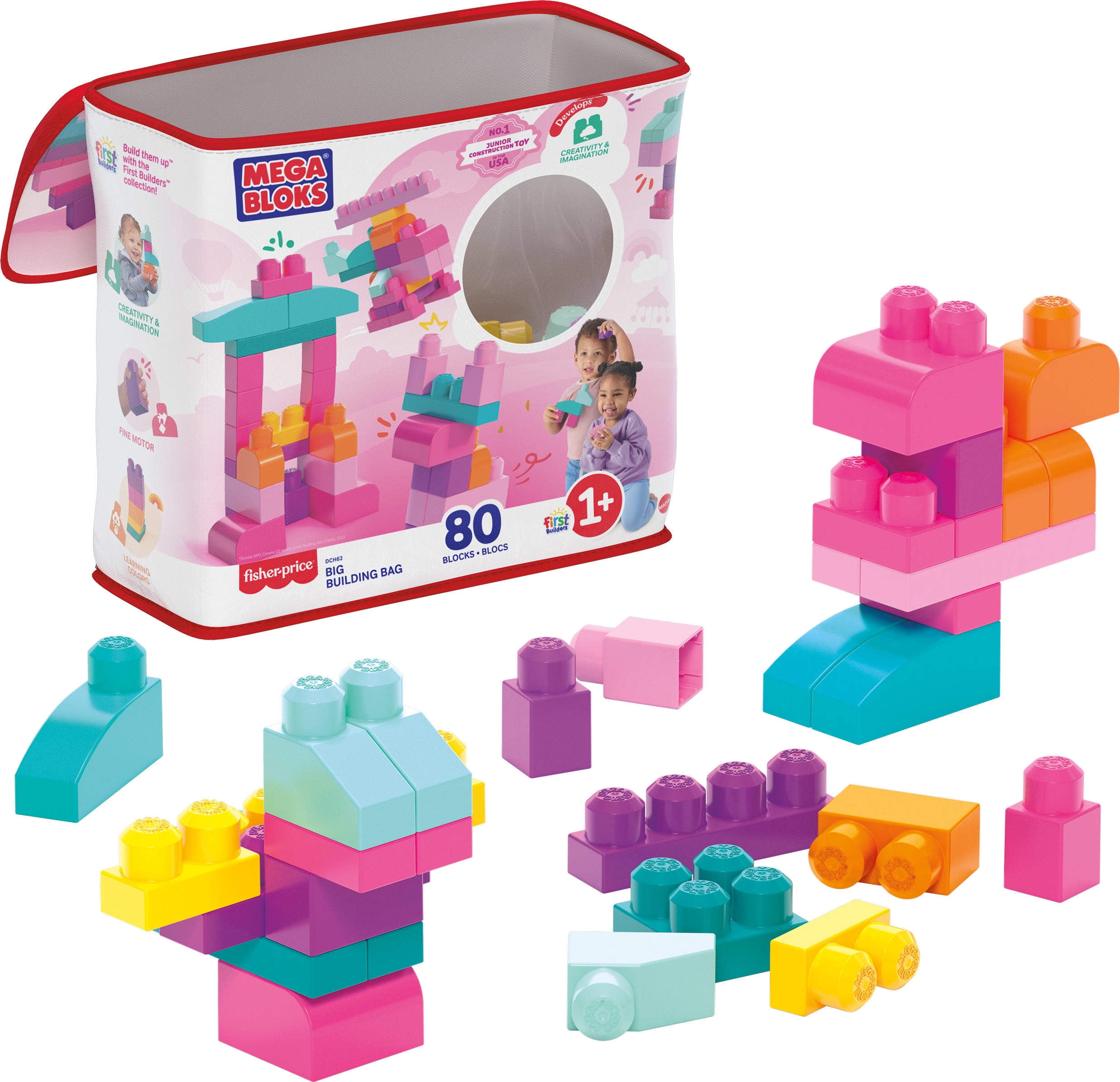 Mega Bloks Grand sac de blocs [80 pièces] Âges 1-5