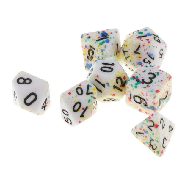 7x Juego de dados poliédricos D4 D6 D8 D10 D12 D20 para DND Game Toys Estilo 5