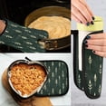 thumbnail image 5 of Yayeee Oven Mitts and Pot Holder Set of 2 Heat Resistant Kitchen Gloves Baking Hot Pad, Dark Green Plants, 5 of 5