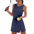 thumbnail image 1 of Vestido de tenis Caracilia Summer Athletic sin espalda azul oscuro, 1 of 5