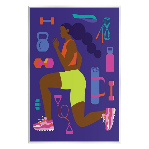 Stupell Industries Inspiring Woman & Workout Sports Painting Unframed Art Print Wall Art, 10 x 15