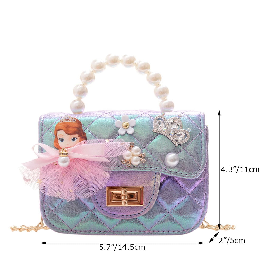 Little Girls Love Heart Shape Crossbody Purses for Kids - Toddler Mini Cute  Princess Handbags Shoulder Bag-Purple