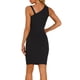 thumbnail image 3 of Vestido Bodycon Sin Mangas Inspire Chic para Mujer, Vestido de Verano de Canalé, Vestido de Club Elegante, Negro, 3 of 6