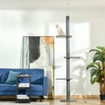 thumbnail image 2 of PawHut 100" Floor To Ceiling Cat Tree with 3 Perches, Grey, 2 of 10