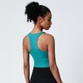 thumbnail image 3 of Chaleco de yoga de verano para mujer, sujetador deportivo con espalda en V y escote en V, top deportivo para correr y fitness, 3 of 6