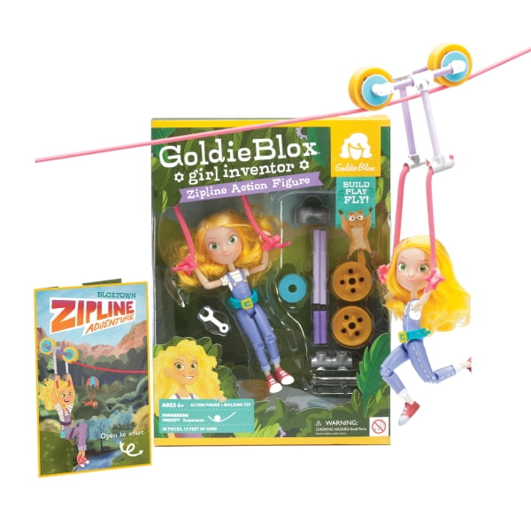 Goldie Blox Girl Inventor Zipline Action Figure RRP $39.9 Girls Science Gift 