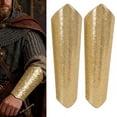 thumbnail image 3 of Jiibva Glitter PU Leather Gauntlet Arm Bracers Lace Up Metallic Gold 25cm, 3 of 7