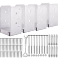 thumbnail image 1 of SPACEEUP Post Base 4"x4" Post Anchor 4pcs Adjustable Post Base Stainless Steel Concrete Post Anchor for Pavilion Deck Railing Support Decorative Anchor Plate, 1 of 10