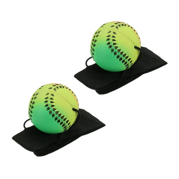 Uxcell 1.9 Inch Sports Wrist Ball, Baseball Rubber Wrist Return Ball Sport for Exercise, Mixed Colors 2Pcs