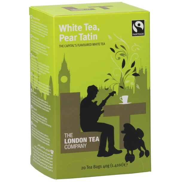 London Tea Co Tagged Teabags Box, 20ct White Tea Pear Tatin, 1.4oz (40g)